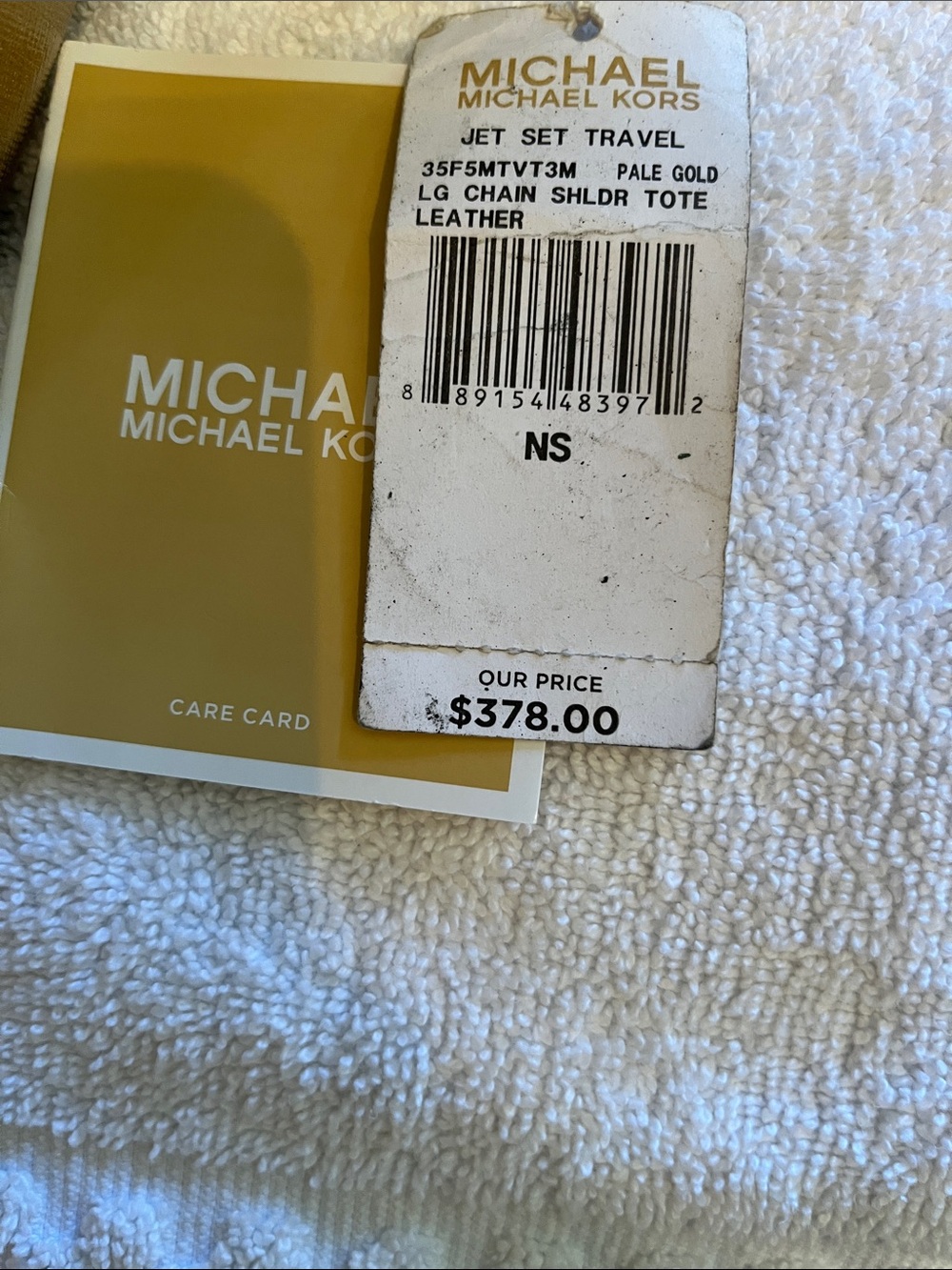 Michael Kors Metallic Gold Chain-Handle Tote W15” D10” - Picture 9 of 10